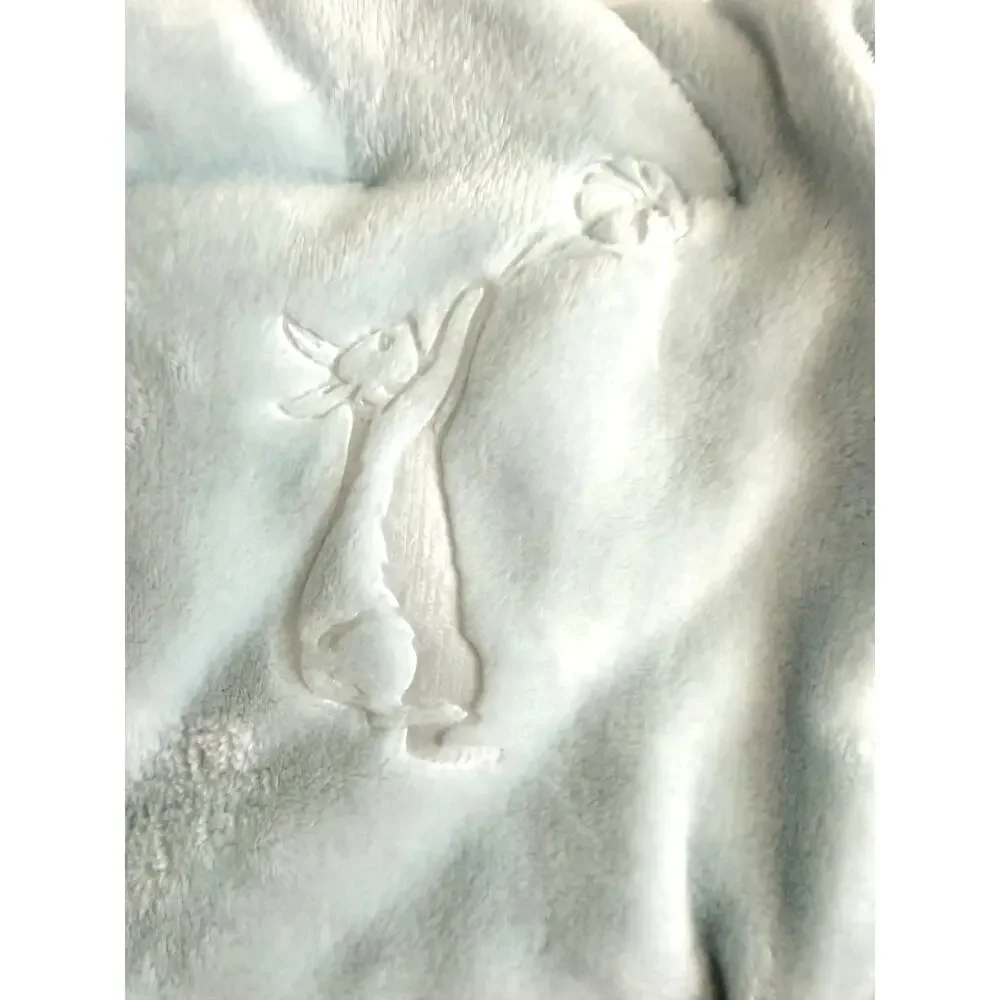 New Pooh Bear Collection Winnie The Pooh Blue Embossed Baby Blanket 30